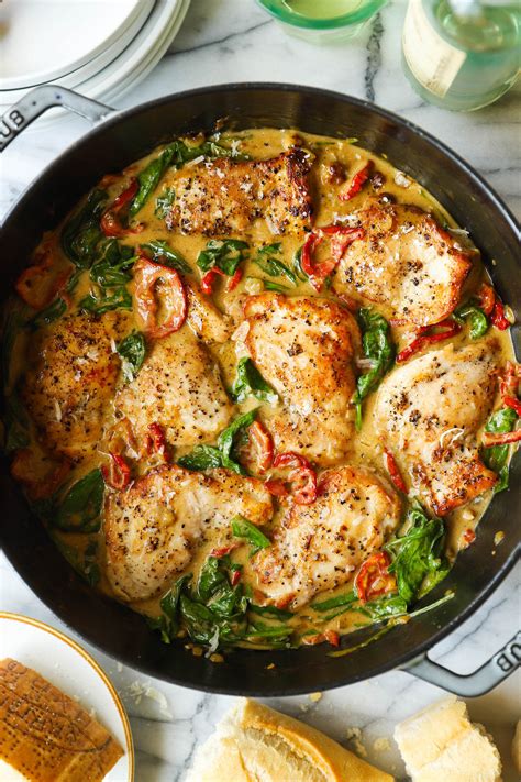 Skillet Sun Dried Tomato Chicken Thighs Recipe Cart