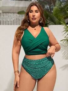 Swim Lushoire Summer Beach Plus Size Women S Cross Design Bikini Top