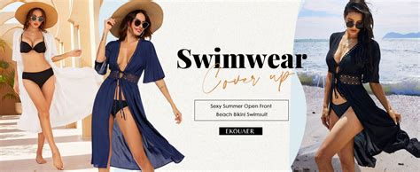 Ekouaer Women S Swimwear Cover Ups Sexy Open Front Beach Bikini Swimsuit Kimono Cardigan Cover