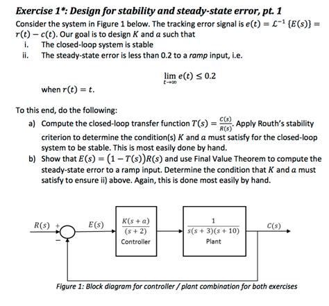 Solved Design For Stability And Steady State Error Pt Chegg