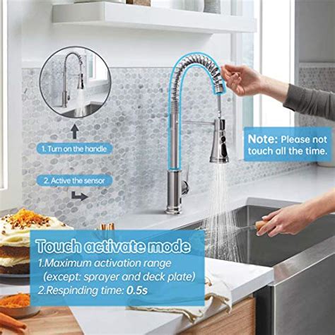 Touchless Kitchen Faucet With 3 Modes Pull Down Sprayer Arrisea Touch On Spring Kitchen Sink