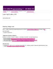 Learning Guide AY2022 T1 Unit 5 Reading Assignment Pdf CS 1102