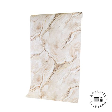 Vasari Palmetto Marble Taupe Wallpaper 529456 Nobletts Wallpaper