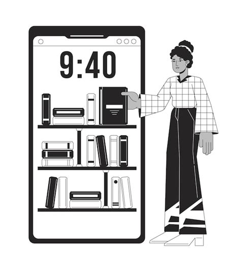 Premium Vector Online Library Bw Concept Vector Spot Illustration