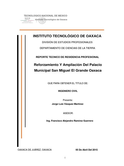 PDF Formato Informe Tecnico Ejemplo De Analisis De Un Edificio En