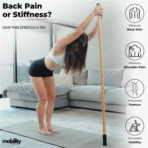 Mobility Mentor Mobility Stick Stretching Stick Bamboo Yoga Stick