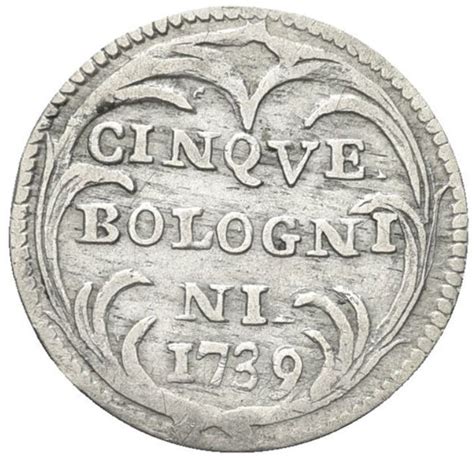 5 Bolognini Clement XII Palm Wreath Bolonia Estados Pontificios