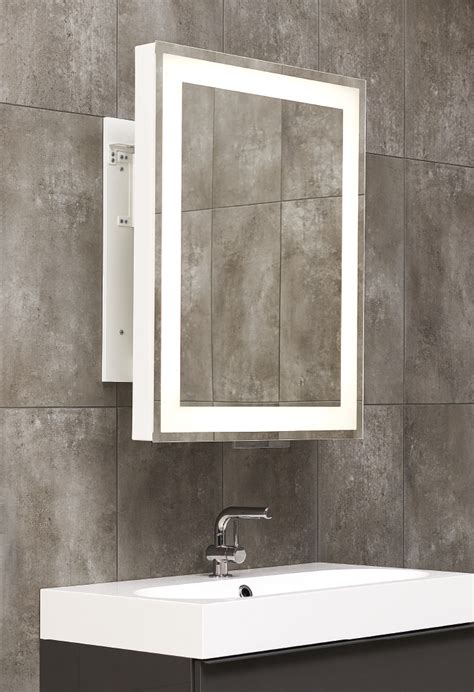 Bathroom Mirror Get With Pull Out System And Led Light Sensor Miior