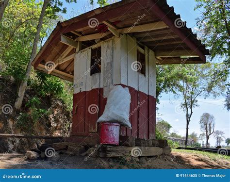 Watchman`s hut stock image. Image of bridge, train, rustic - 91444635