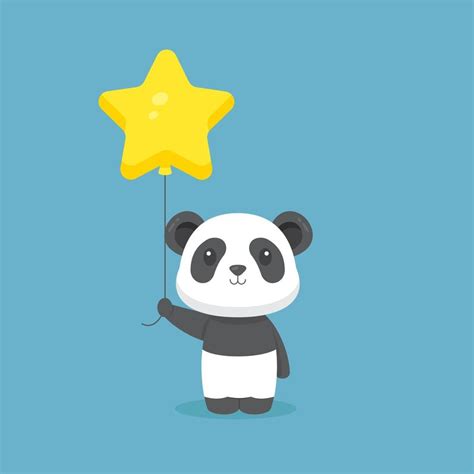 Cute Panda Holding Balloon Free Vector 2657083 Vector Art At Vecteezy