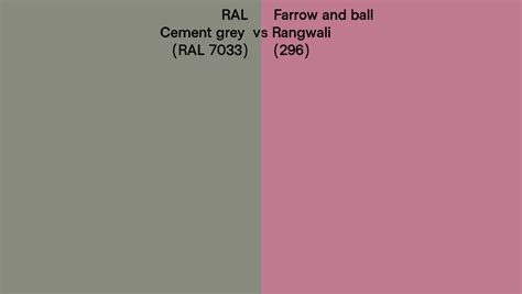 Ral Cement Grey Ral 7033 Vs Farrow And Ball Rangwali 296 Side By Side Comparison