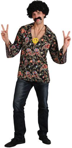 1960s Hippie Shirt Mens Fancy Dress 60s Groovy Retro Hippy Adults