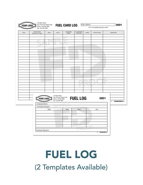 Customizable Fuel Log Templates Carbonless Ncr Form Printer