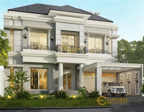 Desain Tampak Depan Rumah Classic Lantai Bapak Hasan Di Surabaya