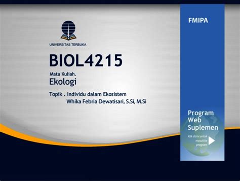 Biol Ekologi Universitas Terbuka Repository