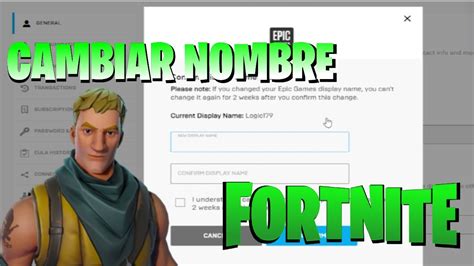 Como Cambiar El Nombre En Fortnite Youtube