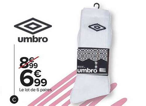 Promo Le Lot De 6 Paires Umbro Chez Carrefour ICatalogue Fr