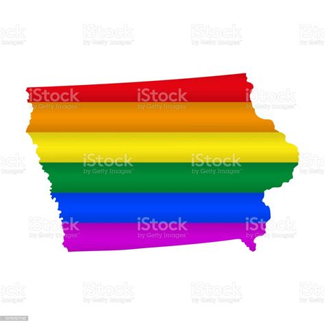 アイオワ州lgbtフラグマップベクトルの図 Lgbtqiのベクターアート素材や画像を多数ご用意 Lgbtqi Lgbtqiの権利