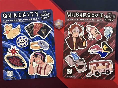 Tnt Duo Sticker Sheet Package Set Wilbur Soot And Alex Quackity Dream Smp