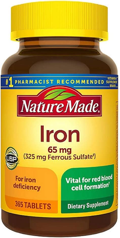 Amazon Nature Made Iron Mg From Ferrous Sulfate Tablets For