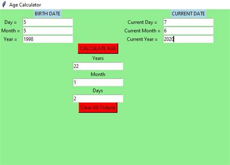 Download Age Calculator Project In Python With Source Code And Report