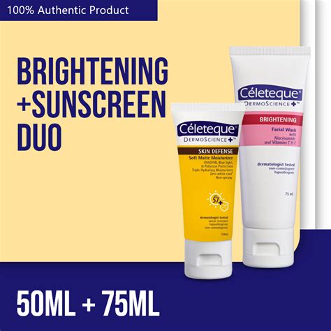 Céleteque Brightening Sunscreen Duo Facial Wash SPF50