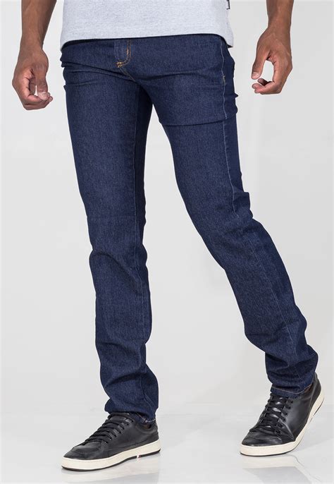 Calça Jeans Masculina Tradicional Com Elastano Bolsos