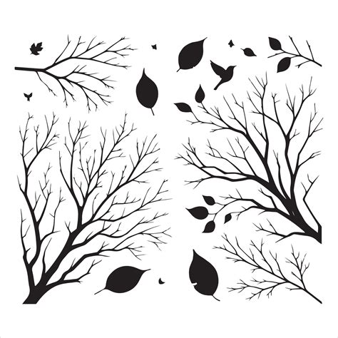 Minimal Autumn Naked Tree Vector Silhouette Vector Art At Vecteezy