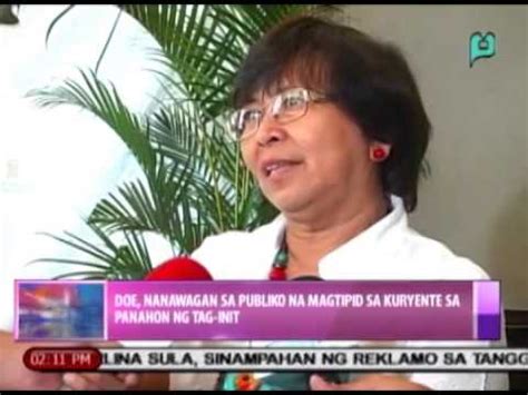 News 1 DOE Nanawagan Sa Publiko Na Magtipid Sa Kuryente Sa Panahon