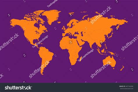 World Map Flat Vector Stock Vector (Royalty Free) 447166306 | Shutterstock