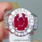 Cincin Batu Natural Merah Delima Rubi Pigeon Blood Asli Kode 1285