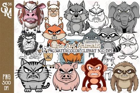 Line Art Animals Clipart PNG Graphics Graphic by StevenMunoz56 ...