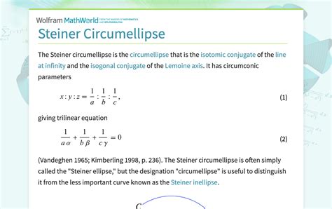 Steiner Circumellipse From Wolfram Mathworld