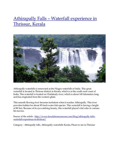 Athirapally falls in Kerala - More About Athirappally Waterfalls ...