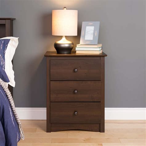 Prepac Fremont 3 Drawer Tall Nightstand In Espresso Cymax Business