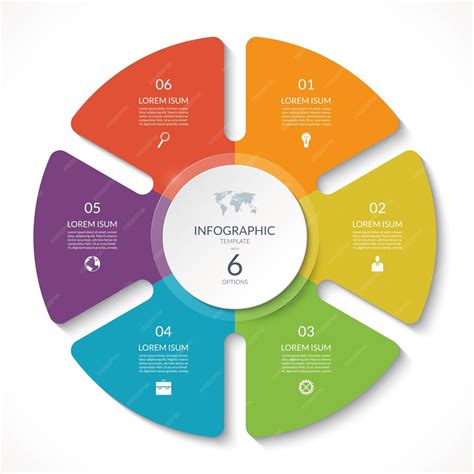 Premium Vector Infographic Circle Chart Vector Cycle Diagram With 6