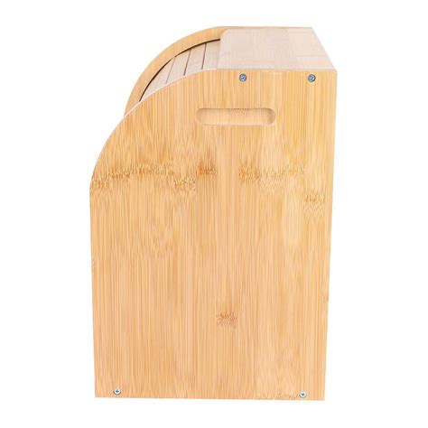 Wuzstar Bamboo Bread Box Double Layer Bread Container Bin Countertop Bread Keeper For Kitchen