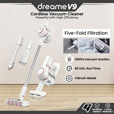 Dreame V Cordless Vacuum Cleaner Pa Vacuum Suction With Five Fold