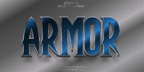 Armor Vector Effet De Texte Modifiable Alphabet Guerrier Soldat