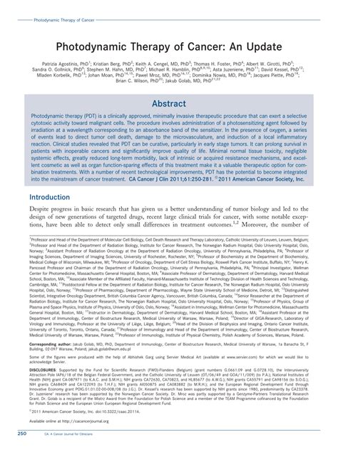 (PDF) Photodynamic Therapy of Cancer