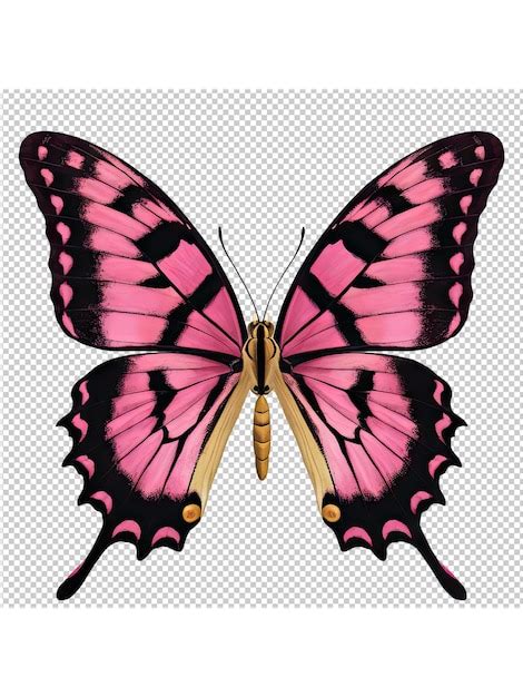 A Butterfly With Pink Wings And Black Spots On The Bottom Premium AI