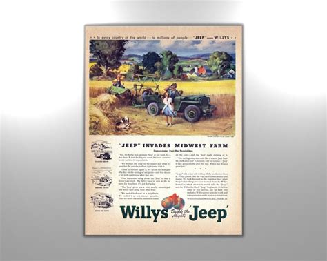 Willys Overland Advertisement Poster - Etsy