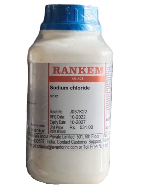 Buy Rankem Sodium Chloride Ar Acs Grade Kg Cas No