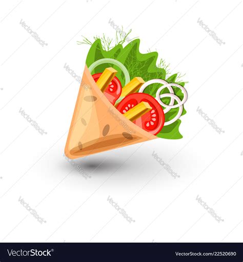 Tortilla Wrap Vector Cartoon Illustration Mexican Stock Vector Royalty