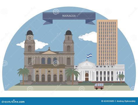 Managua, Nicaragua stock vector. Illustration of house - 62452685