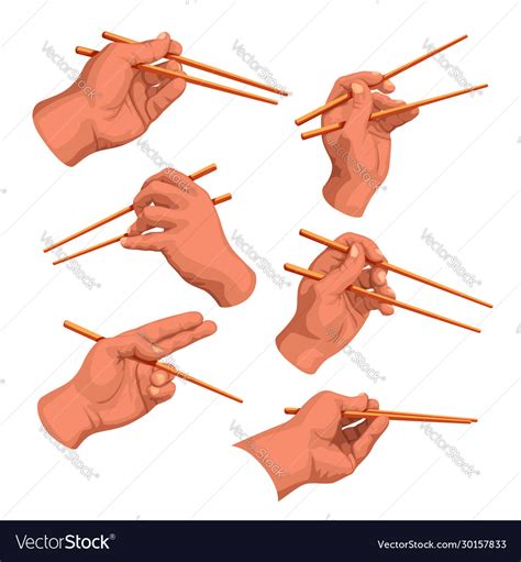 Hand chopsticks set Royalty Free Vector Image - VectorStock