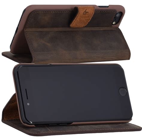 Suncase Book Style Leder Tasche Schutzh Lle H Lle F R Iphone Se