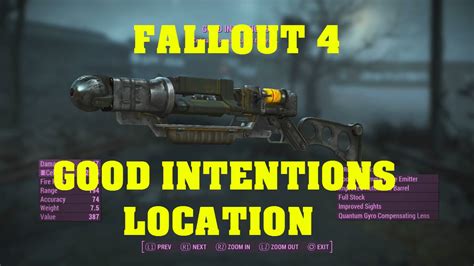 FALLOUT 4 Rare Weapon Guide Good Intentions YouTube