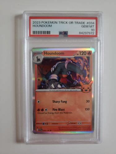 Pokemon Houndoom 2023 Trick Or Trade Holo Rare 034 PSA 10 Gem Mint EBay