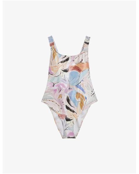 Ted Baker Synthetic Jenaiy Abstract Print Stretch Woven Swimsuit In